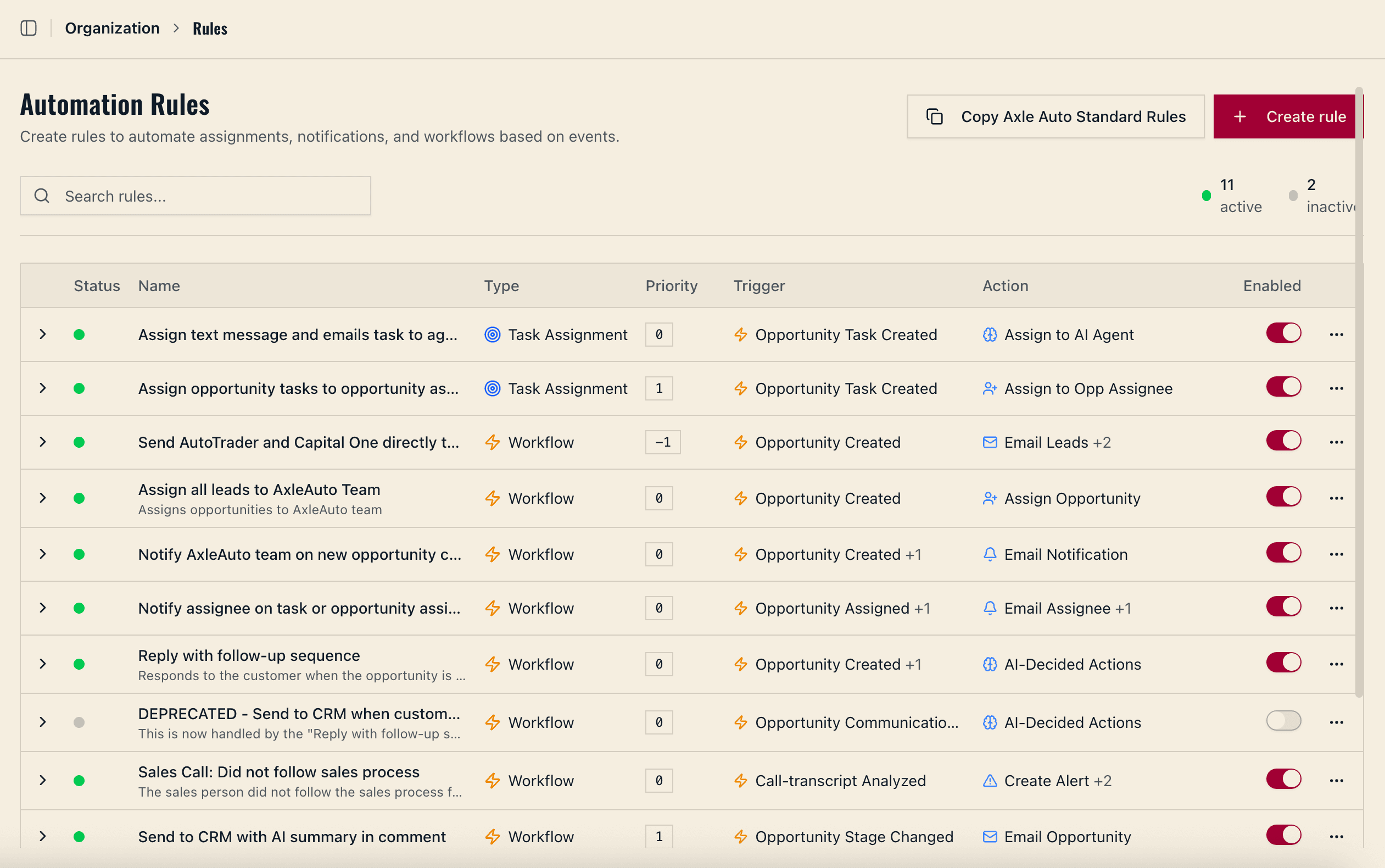 AI Automation Rules Engine